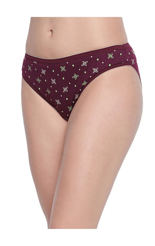 BODYCARE Pack of 3 Dark Printed High Cut Briefs in Assorted Color-5000