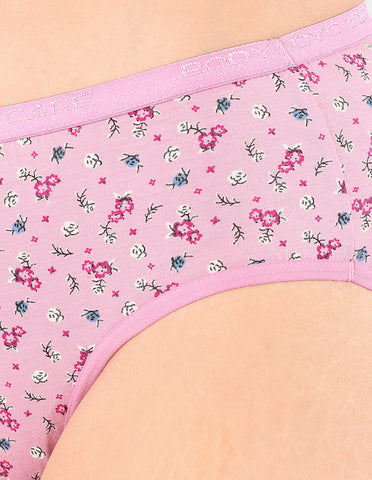 Bodycare Mid Rise Floral Print Panty (Pack of 3) - Multicolor - 5213