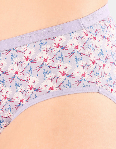 Bodycare Mid Rise Floral Print Panty (Pack of 3) - Multicolor - 5222