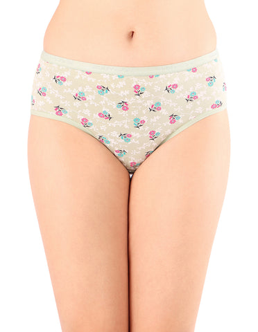 Bodycare Mid Rise Floral Print Panty (Pack of 3) - Multicolor - 5229