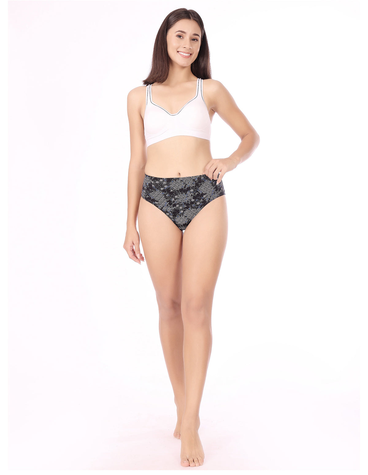 Bodycare Mid Rise Self Design Panty (Pack of 3) - Multicolor-5417