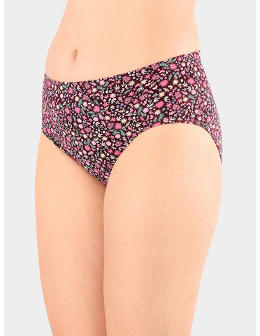 Bodycare Mid Rise Floral Print Panty (Pack of 3) - Multicolor - 5428