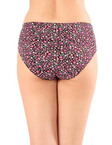 Bodycare Mid Rise Floral Print Panty (Pack of 3) - Multicolor - 5428