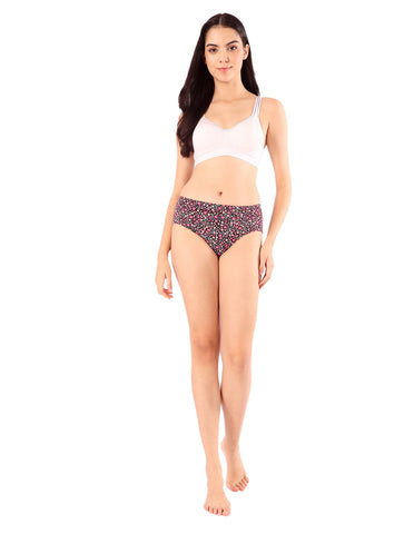 Bodycare Mid Rise Floral Print Panty (Pack of 3) - Multicolor - 5428