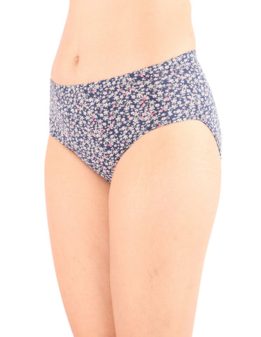 Bodycare Mid Rise Floral Print Panty (Pack of 3) - Multicolor - 5430
