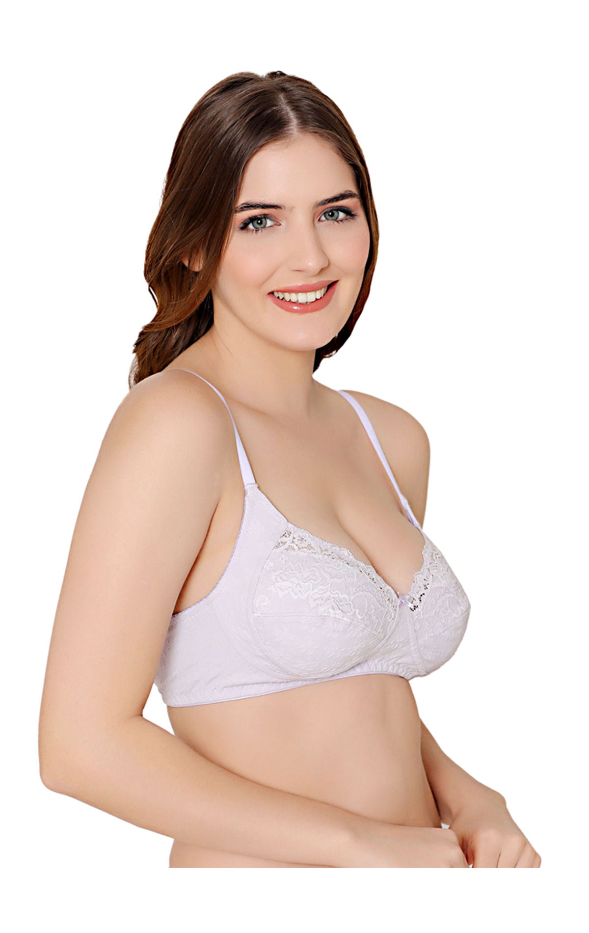 Bodycare cotton spandex wirefree adjustable straps designer net cup non padded bra-5506LOV