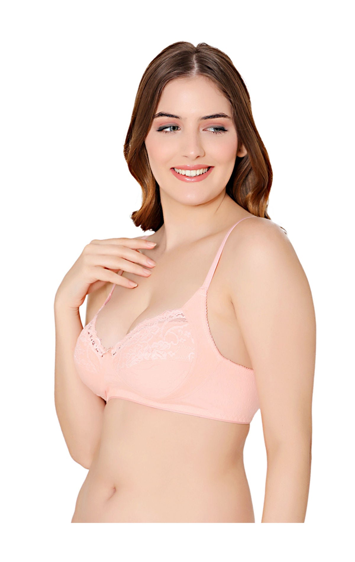 Bodycare cotton spandex wirefree adjustable straps designer net cup non padded bra-5506PE