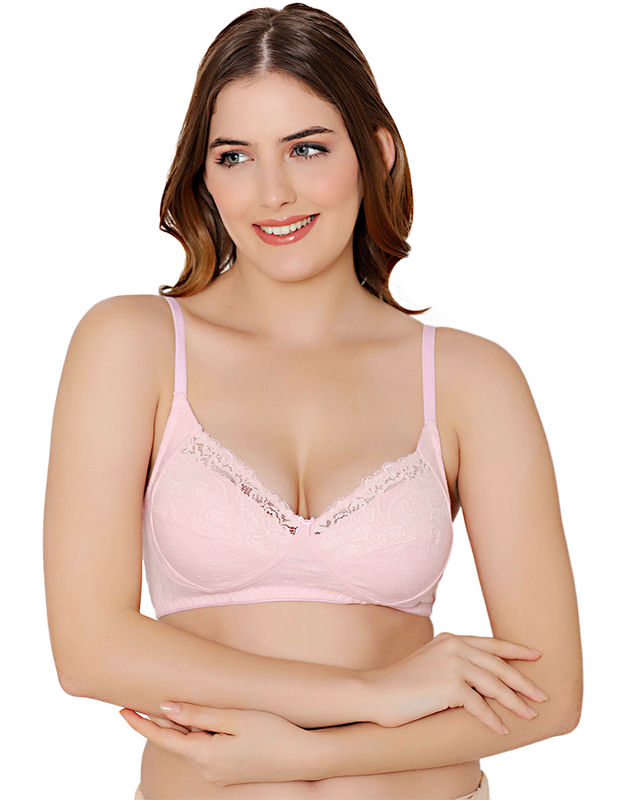 Bodycare cotton spandex wirefree adjustable straps designer net cup non padded bra-5506PI