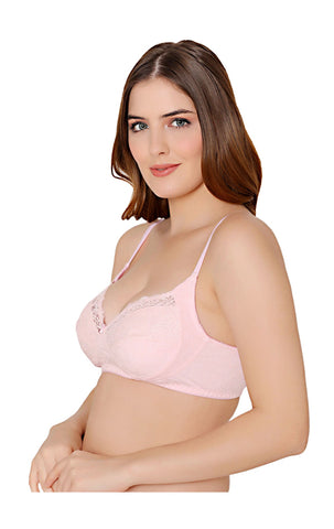 Bodycare cotton spandex wirefree adjustable straps designer net cup non padded bra-5506PI