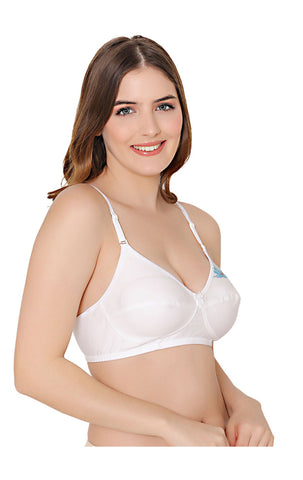 Bodycare polycotton wirefree convertible straps floral cup non padded bra-5510W