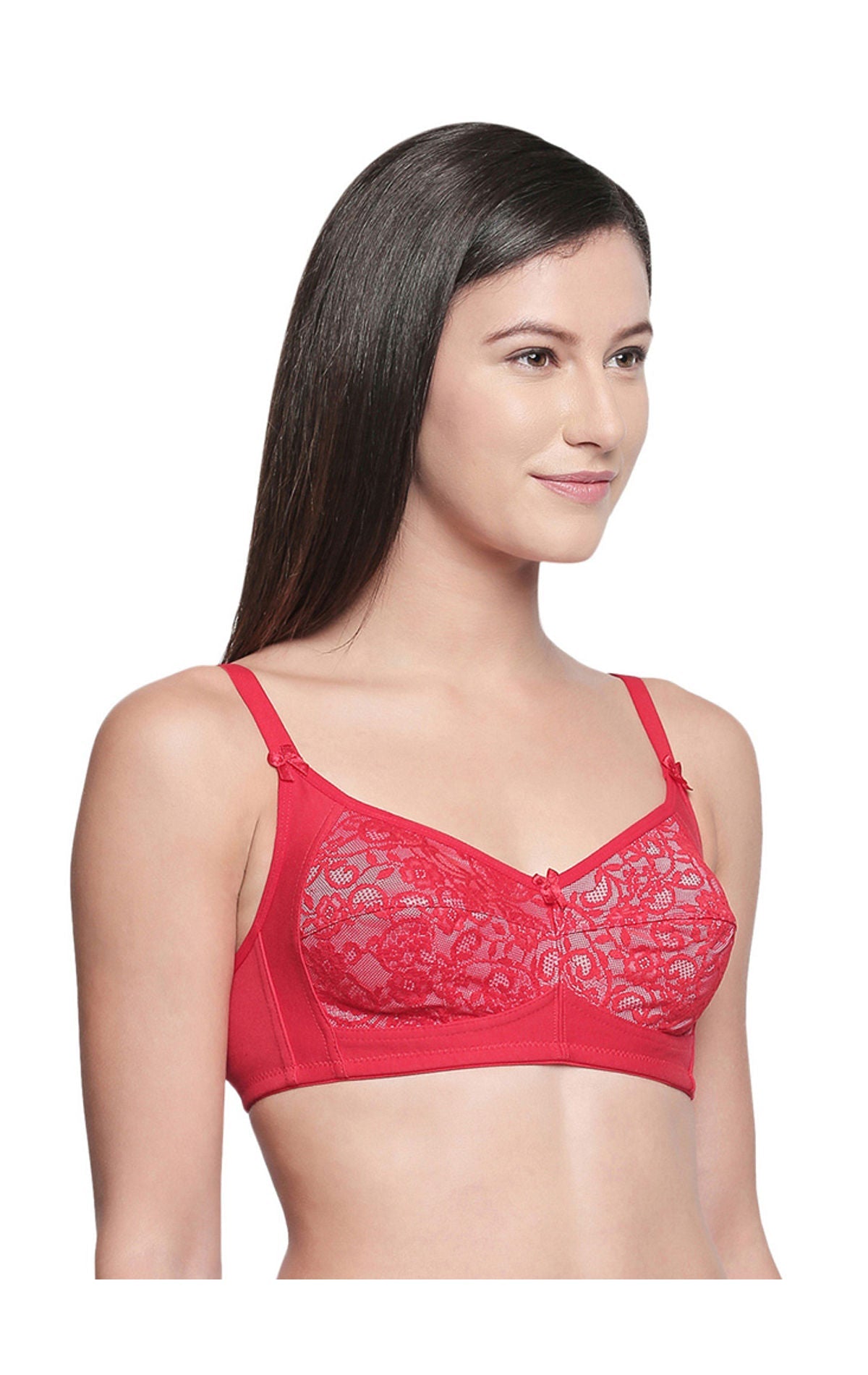 Perfect Coverage Bra in Lace-5511-RED