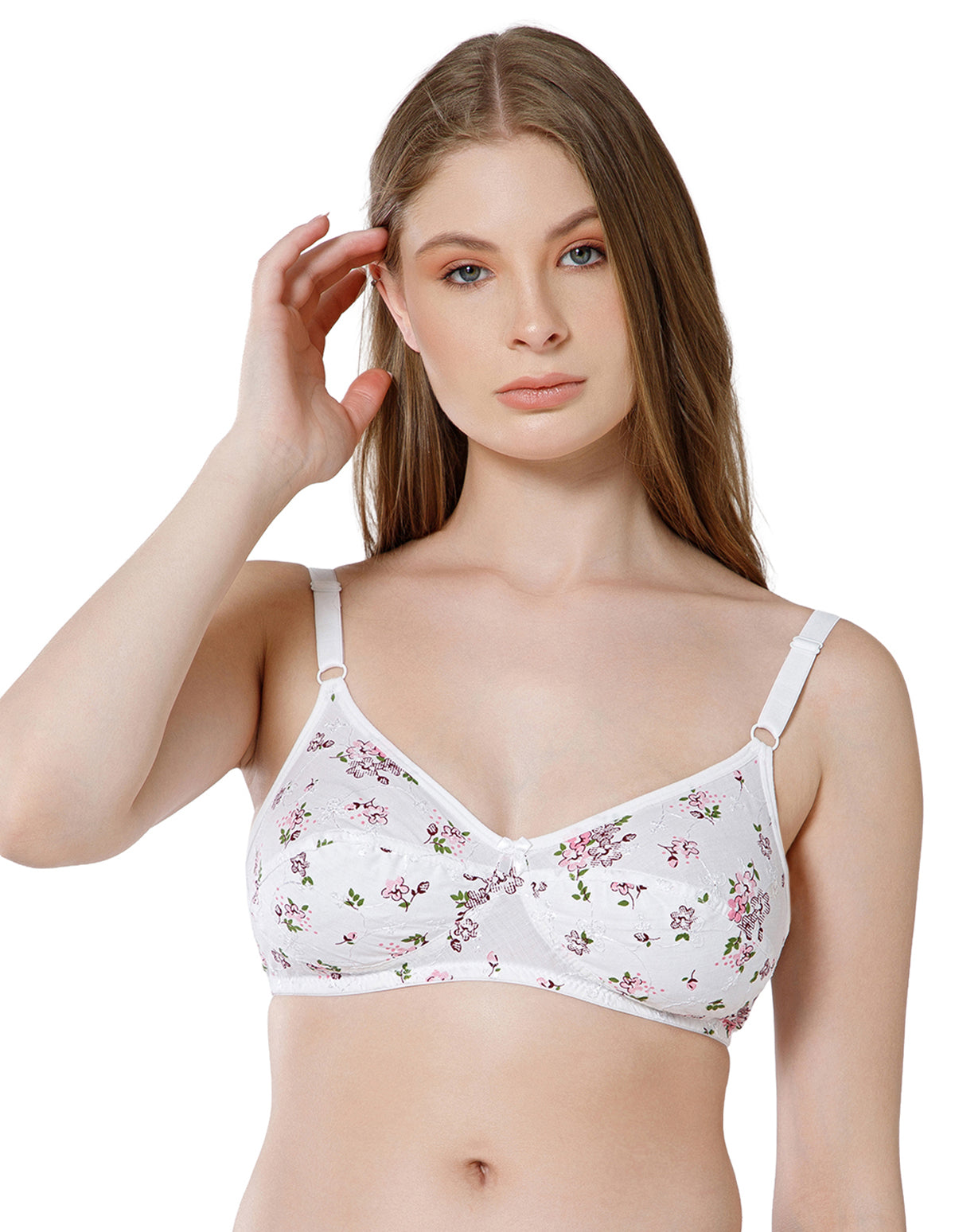 Basic Comfort PC Cotton Wirefree Full Coverage Bra for Daily Wear - 5534PRINT(1)