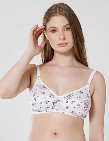 Basic Comfort PC Cotton Wirefree Full Coverage Bra for Daily Wear - 5534PRINT(1)