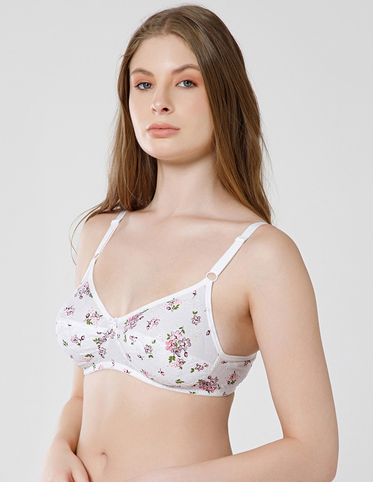 Basic Comfort PC Cotton Wirefree Full Coverage Bra for Daily Wear - 5534PRINT(1)