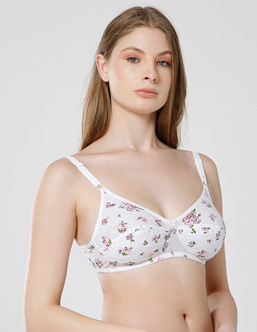 Basic Comfort PC Cotton Wirefree Full Coverage Bra for Daily Wear - 5534PRINT(1)