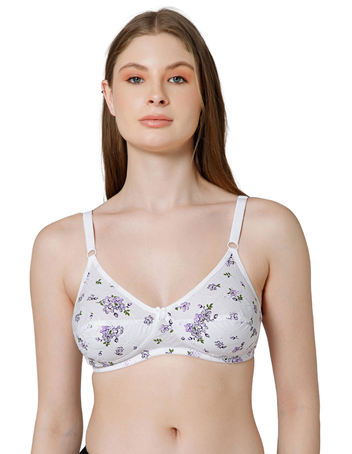 Basic Comfort PC Cotton Wirefree Full Coverage Bra for Daily Wear - 5534PRINT(2)