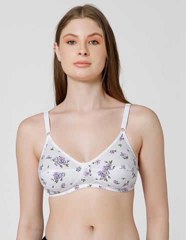 Basic Comfort PC Cotton Wirefree Full Coverage Bra for Daily Wear - 5534PRINT(2)