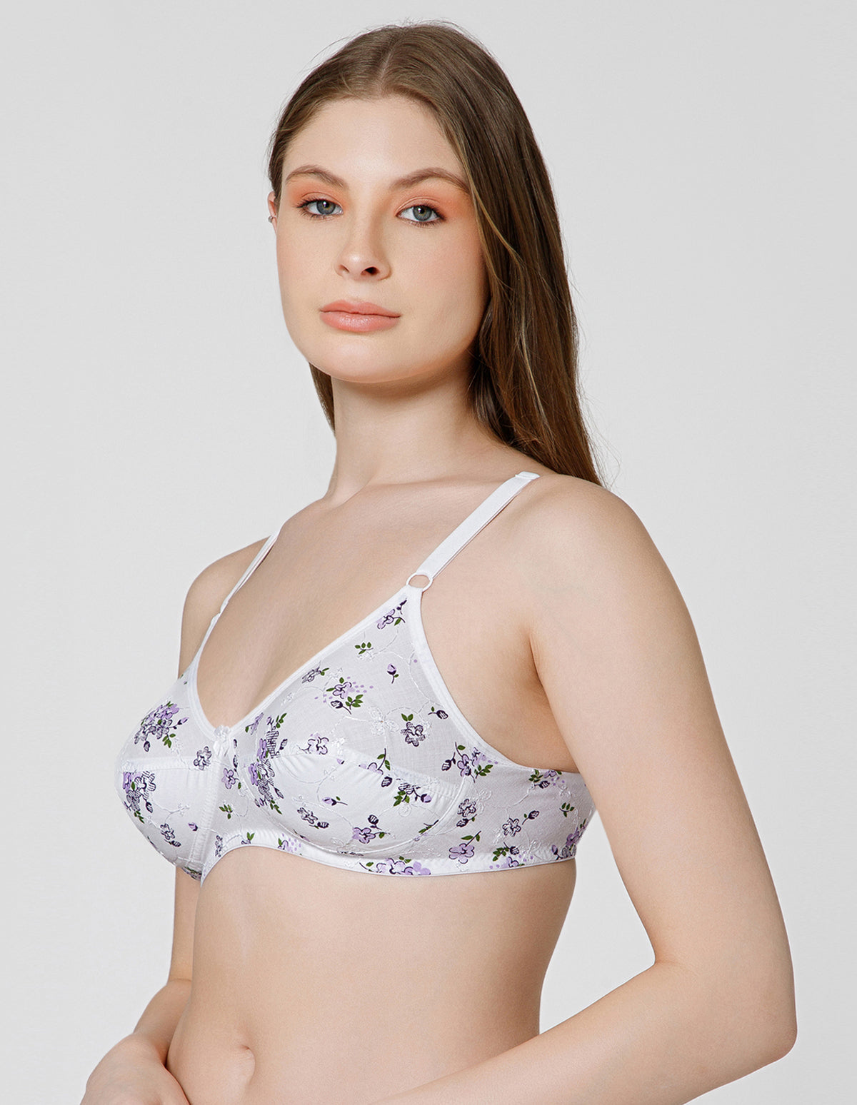 Basic Comfort PC Cotton Wirefree Full Coverage Bra for Daily Wear - 5534PRINT(2)