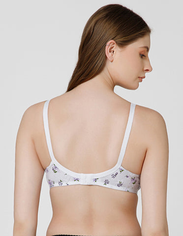 Basic Comfort PC Cotton Wirefree Full Coverage Bra for Daily Wear - 5534PRINT(2)