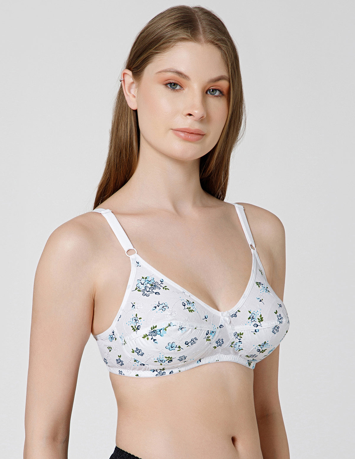 Basic Comfort PC Cotton Wirefree Full Coverage Bra for Daily Wear - 5534PRINT(3)