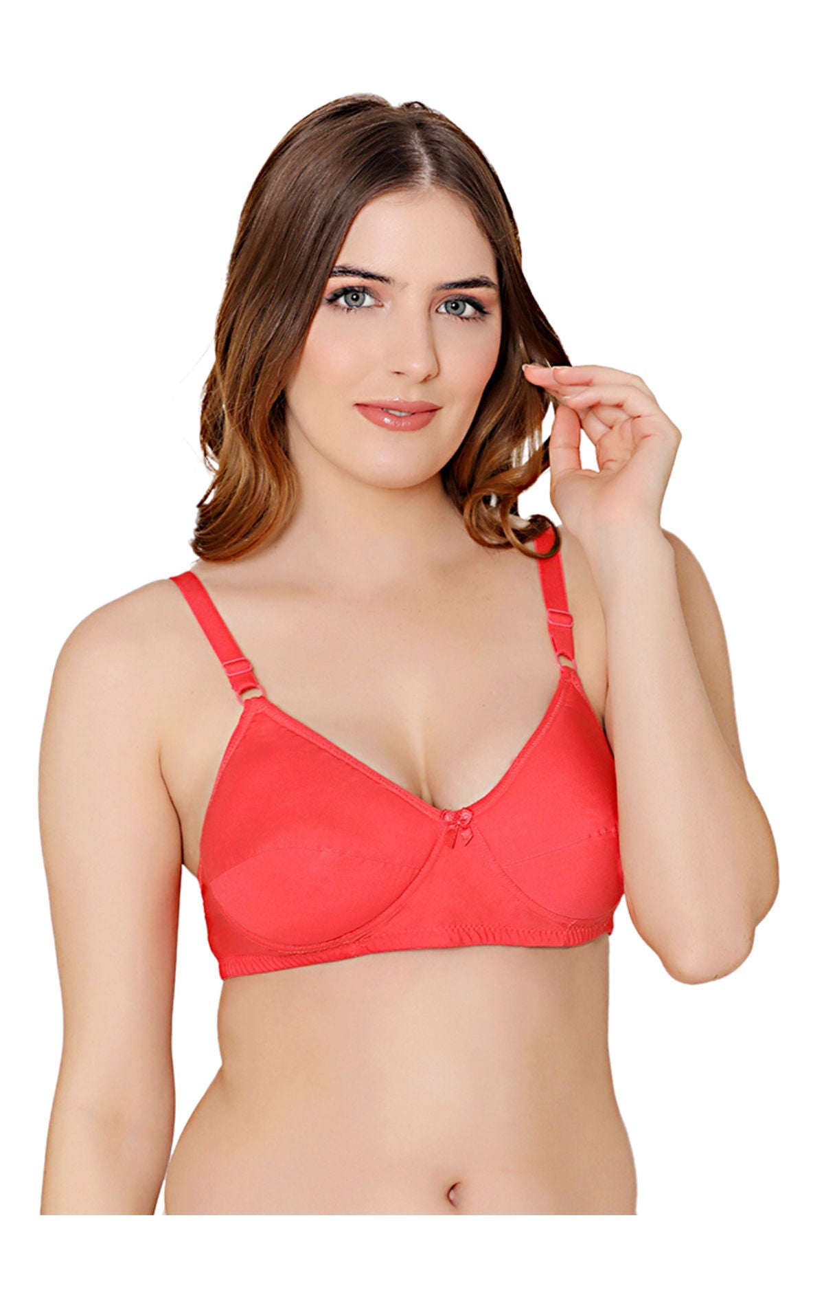 Bodycare cotton wirefree adjustable straps soft cup padded bra-5543COR