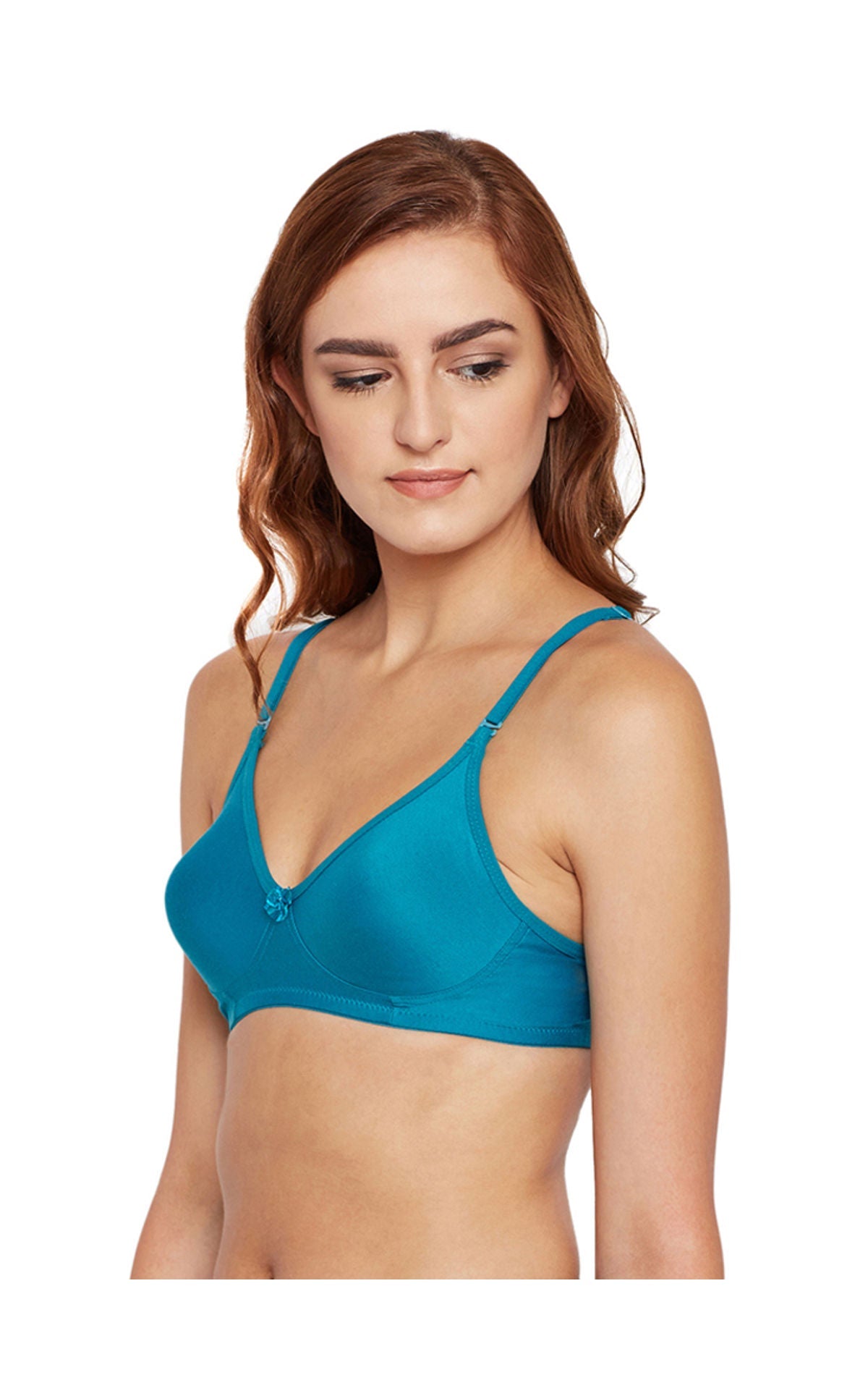 Seamless Cup Bra-5554S.GRN with free transparent strap