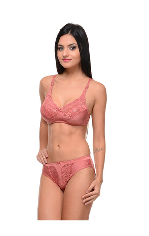 Bodycare Bridal Pink color Bra & Panty Set in Nylon Elastane-6403DPI