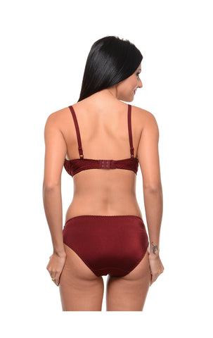 Bodycare Bridal Maroon color Bra & Panty Set in Nylon Elastane-6404MH