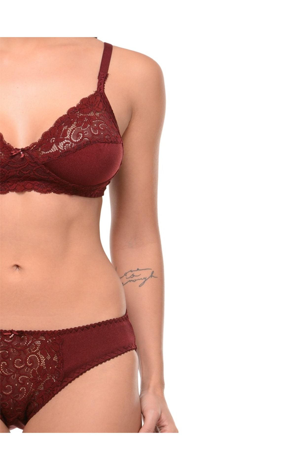 Bodycare Bridal Maroon color Bra & Panty Set in Nylon Elastane-6404MH