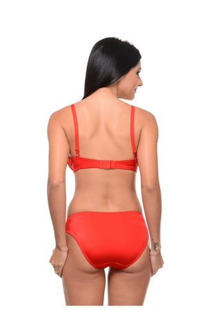 Bodycare Bridal Red color Bra & Panty Set in Nylon Elastane-6404RE