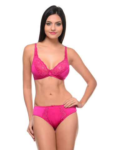 Bodycare Bridal Coral color Bra & Panty Set in Nylon Elastane-6407RA