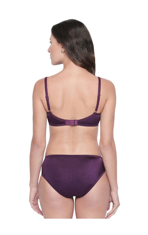 BODYCARE Bridal Dark Purple Bra & Panty Lingerie Set - 6409DPU