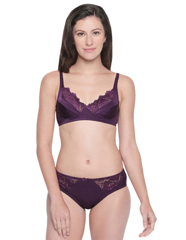 BODYCARE Bridal Dark Purple Bra & Panty Lingerie Set - 6409DPU