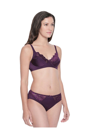 BODYCARE Bridal Dark Purple Bra & Panty Lingerie Set - 6409DPU