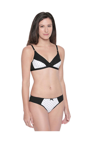 BODYCARE Bridal Bra & Panty Printed Lingerie Set in Black & White Colour - 6411PRT-3