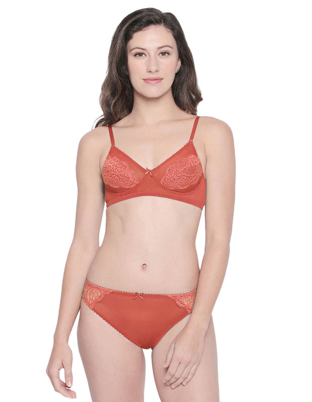 BODYCARE Bridal Coral Bra & Panty Lingerie Set - 6415CO