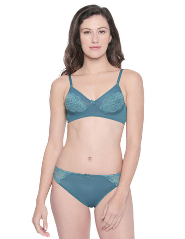 BODYCARE Bridal Green Bra & Panty Lingerie Set - 6415GR