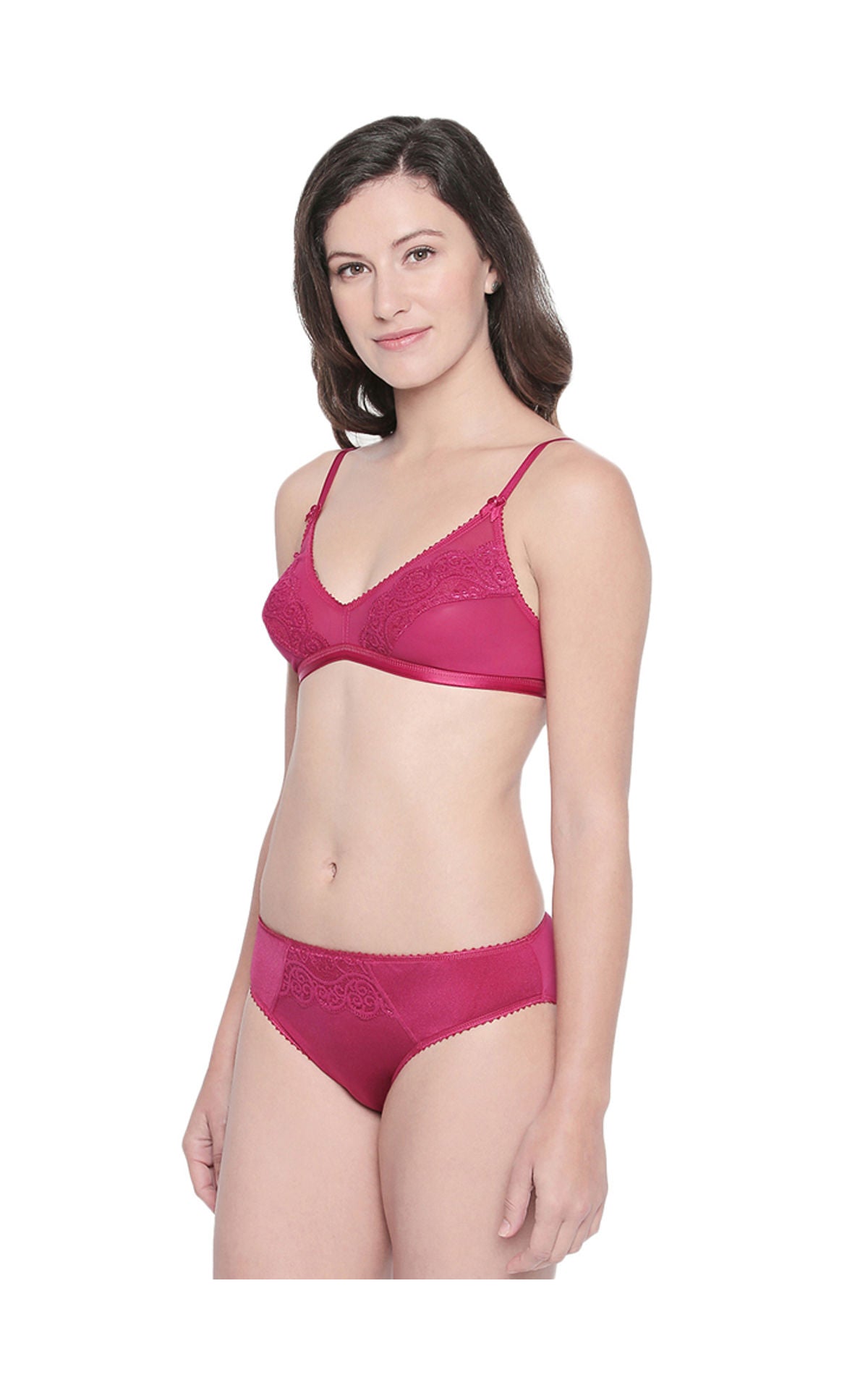 BODYCARE Bridal Maroon Bra & Panty Lingerie Set - 6416MH