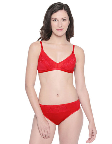 BODYCARE Bridal Red Bra & Panty Lingerie Set - 6416RED