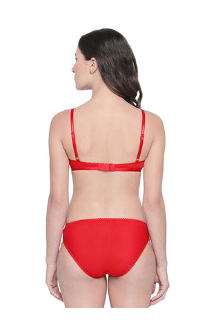 BODYCARE Bridal Red Bra & Panty Lingerie Set - 6416RED