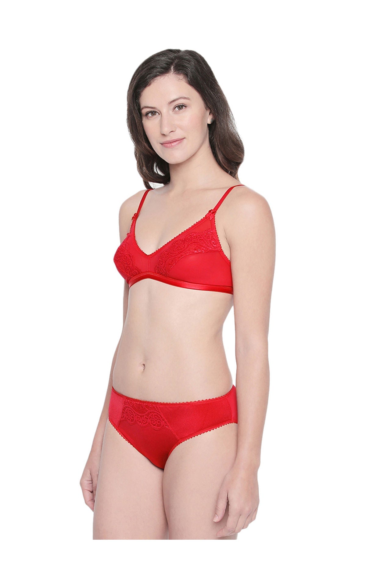 BODYCARE Bridal Red Bra & Panty Lingerie Set - 6416RED