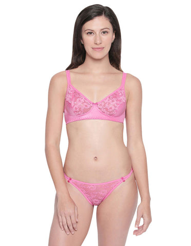 BODYCARE Bridal Dark Pink Bra & Panty Lingerie Set - 6417DPI