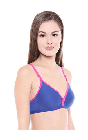 Seamless Cup Bra-6508RBLU with free transparent strap