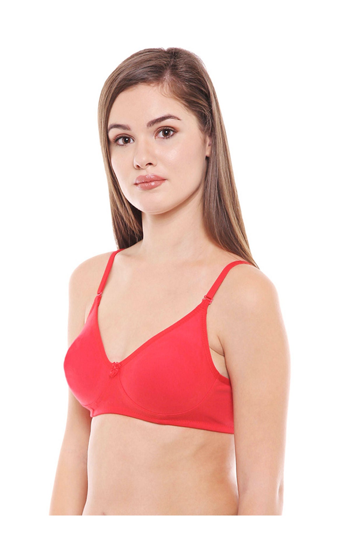 Perfect Coverage Bra-6525RED with free transparent strap