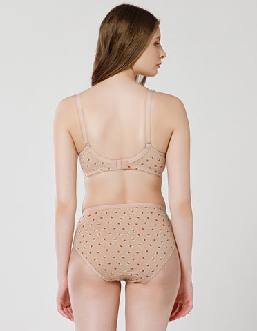 Combed Cotton Floral Print Bridal Lingerie Set with Mid-Rise Fit – Skin (#6550S)