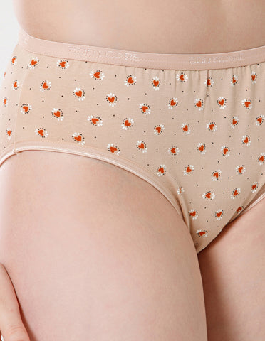 Combed Cotton Floral Print Bridal Lingerie Set with Mid-Rise Fit – Skin (#6550S)