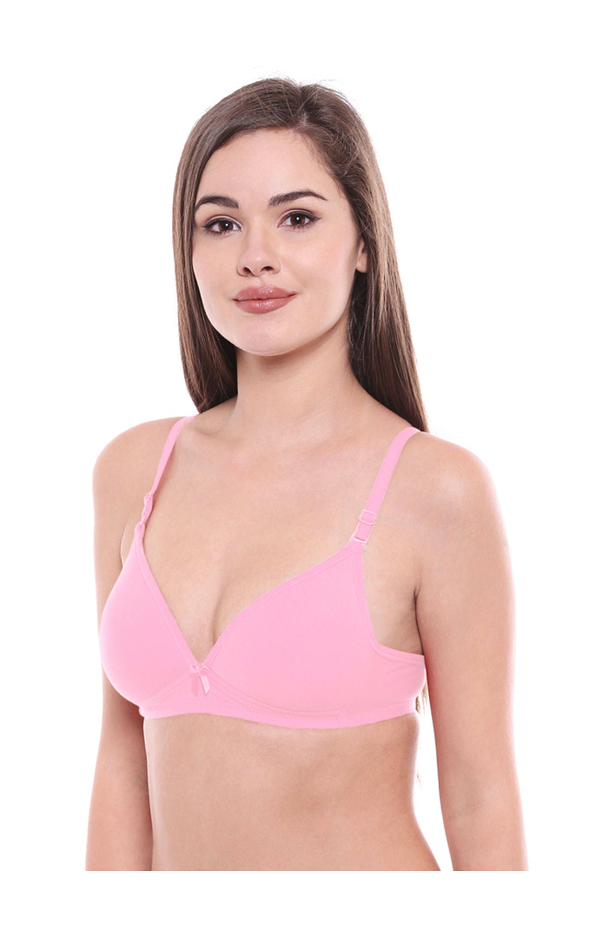 Lightly Padded Bra-6552PINK with free transparent strap