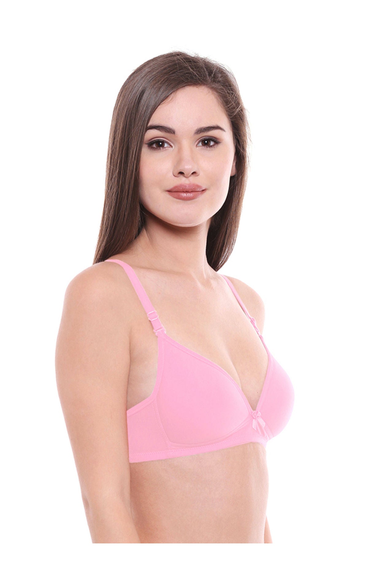 Lightly Padded Bra-6552PINK with free transparent strap