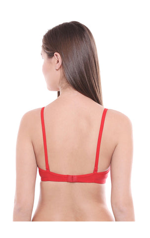 Padded Bra-6552RED with free transparent strap