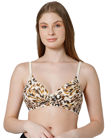 Bodycare Skin Color Animal Print, Full Coverage, Push Up Bra - (#6564B-S)